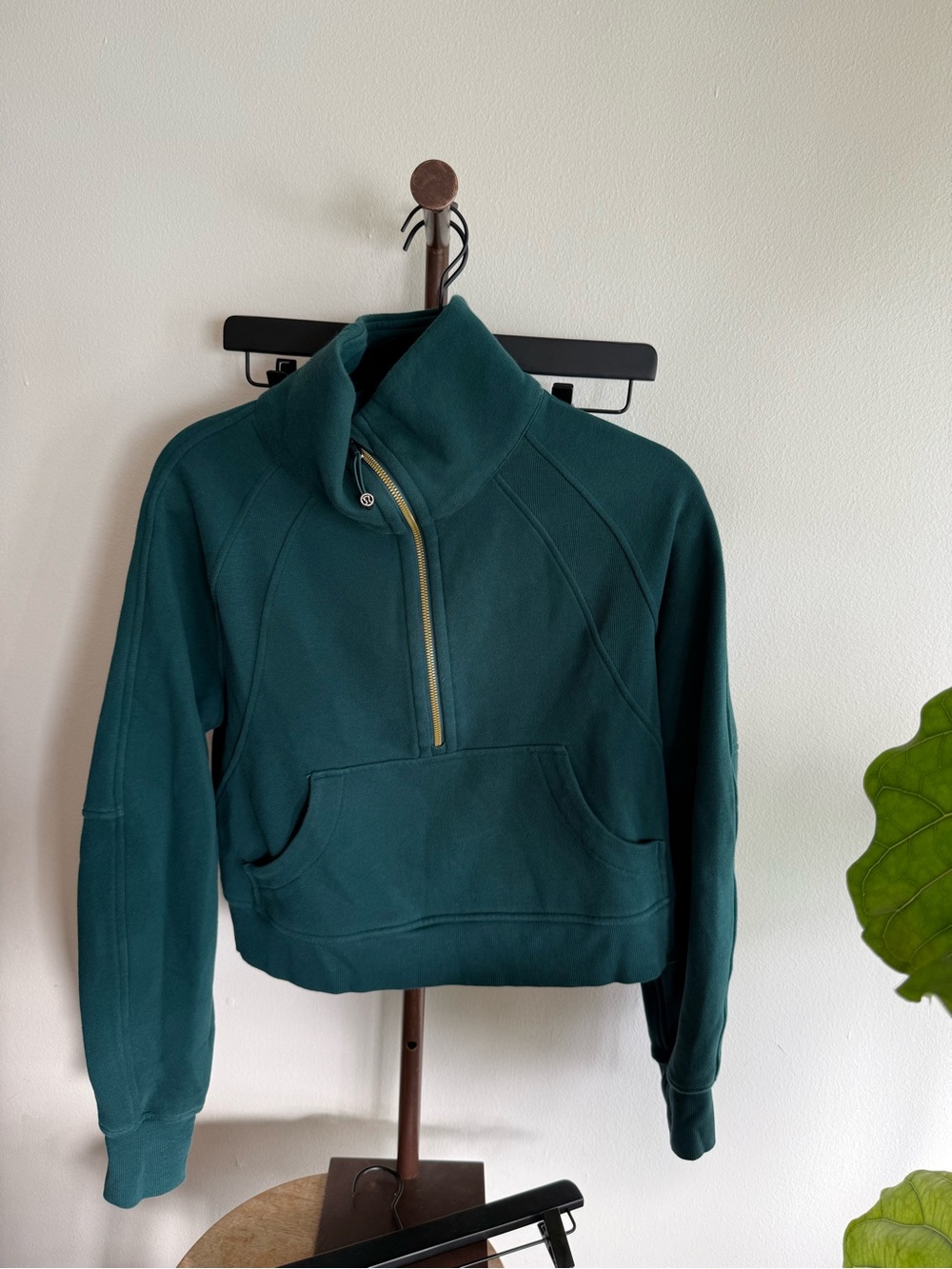 lululemon athletica Deep Teal Half-Zip Funnel Neck Pullover- Like New!